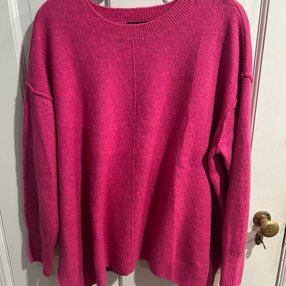 Vince Camuto Dark Pink Crew Neck Sweater